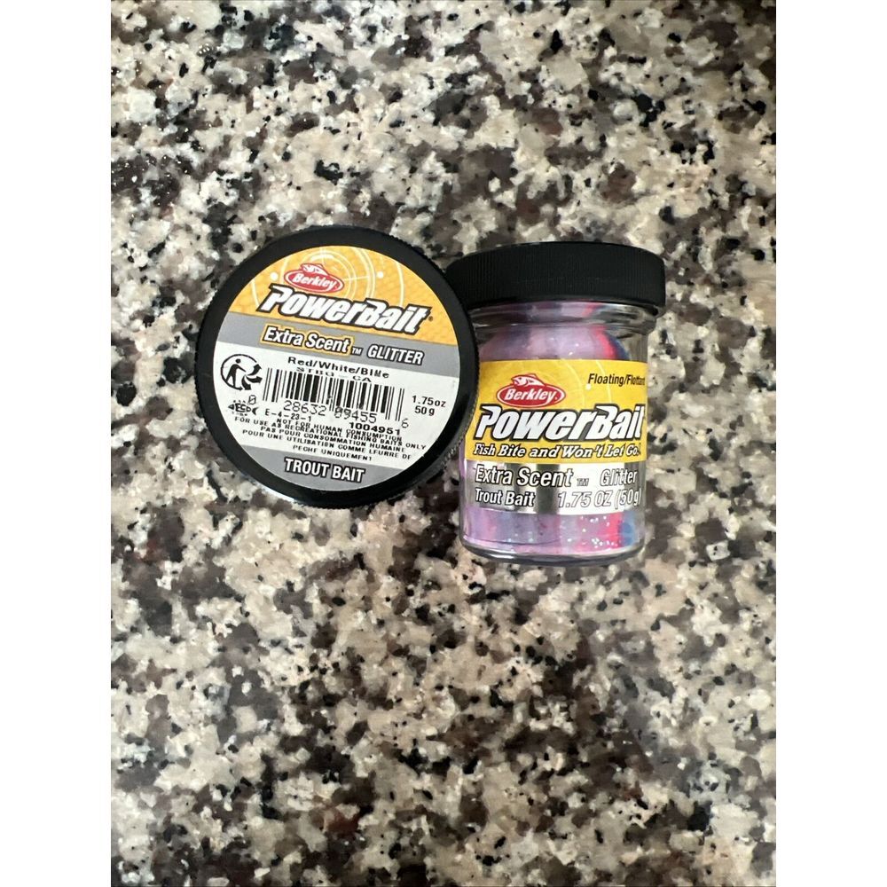 Berkley Powerbait Trout Bait‎ 1.75oz Jar *** Red/white/Blue